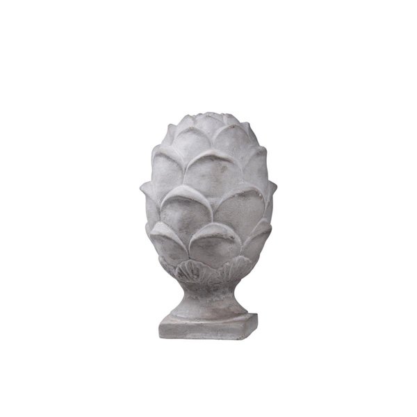 Classic Accessories Cement Artichoke Statue on Square Base, Gray - Small VE2674347